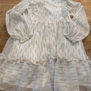 Janie and Jack White and Gold Kids Dress